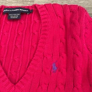 Polo Ralph Lauren Pink V-Neck Sweater sz Small